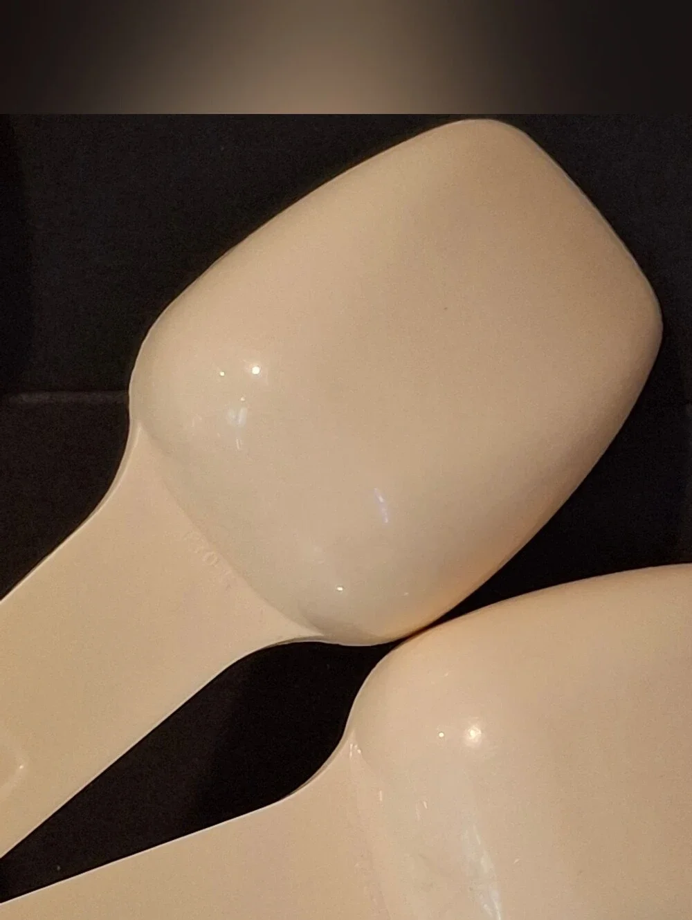 Vintage Tupperware Measuring Spoons Nesting Cream Color With Ring Set Of 7 EUC
